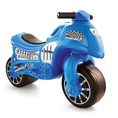 Image of Dolu Toddler Push Powered Motorcycle Indoor and Outdoor Ride On Balance Kids Play Toy Bike with Handlebars 2 Large Rubber Wheels, 70 x 26.5 49 cm; 3 Kilograms, wheel size: ‎12 Inches, Blue