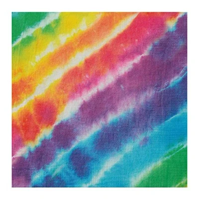Image of Unique Party 99102 Rainbow Tie Dye Paper Napkins, Pack of 16,Multi Color,6.5&quot; x 6.5&quot;