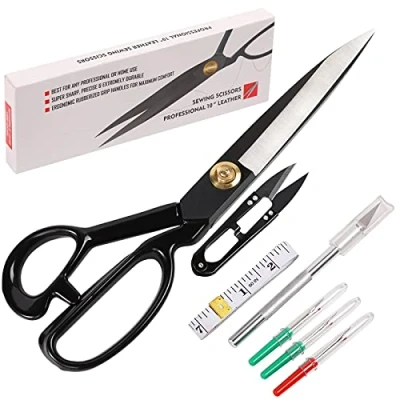 Image of Professional Tailor Scissors 10 inch Heavy Duty Sewing Fabric for Leather Cutting Industrial Sharp Shears Home Office Artists Students Tailors Dressmakers