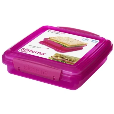 Image of Sistema Pink Sandwich Box