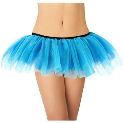 Image of amscan 841030 55 Adult Turquoise Shimmer Tutu Skirt, 1 Pc