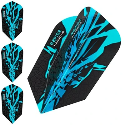 Image of Harrows Rapide X Dart Flights 100 Micron Slim 5 Sets (15) (Aqua Blue)