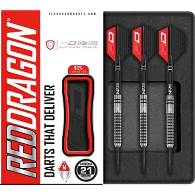Image of RED DRAGON Gian Van Veen 21 Gram Premium Tungsten Darts Set with Flights and Stems
