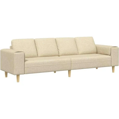 Image of vidaXL Sofa Set Cream Fabric