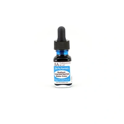 Image of Dr. Ph. Martin&#039;s Radiant Concentrated Water Color, 0.5 oz, Turquoise Blue (8A)