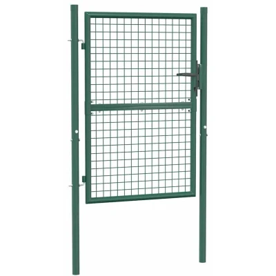 Image of vidaXL Fence Gate Steel 100x125 cm Green