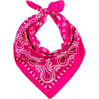 Image of baizhong Bandana Head Scarf for Men and Women, Stylish Cowboy Headband Handkerchief, Multi purpose Hair Paisley Print Unisex Headwraps (Pink)
