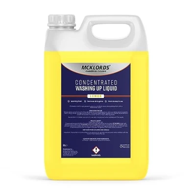 Image of McKLords Concentrated Washing Up Liquid Lemon, Yellow, 5 Litre