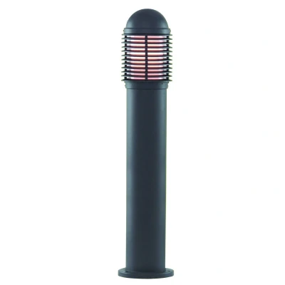 Image of 1 Light Outdoor Aluminium Bollard Black IP44, E27