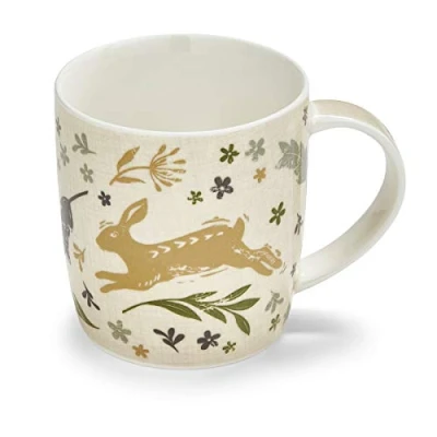 Image of Cooksmart British Designed Coffee Mug Ceramic Mugs for Home or Work Large Hot Drinks Tea and Cups Woodland