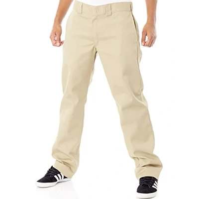 Image of Dickies Men&#039;s Straight Work Slim Trousers, Brown (Khaki) 36W x 34L