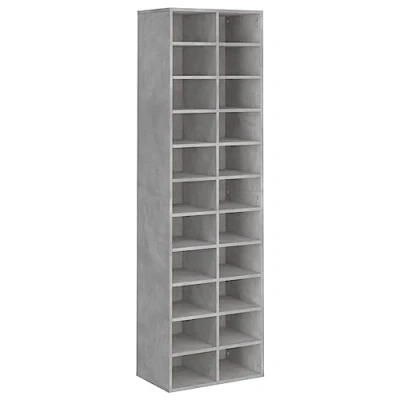 Image of vidaXL Shoe Cabinet Concrete Chipboard Rack Racks Organiser Shelf Shelves 54x34x183cm Grey