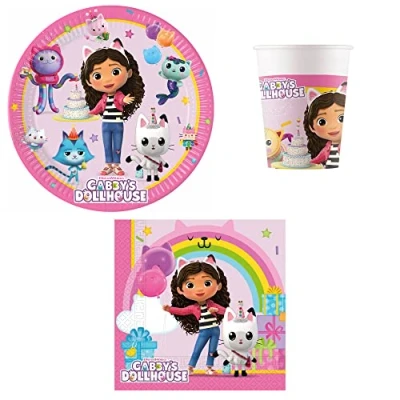 Image of Procos PRO10245291DY Gabby&#039;s Dollhouse Party Set, Multicoloured, 52 Teilig