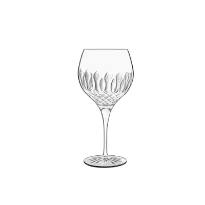 Image of Luigi Bormioli Gin Glasses Set of 4 Crystal Diamante x 650ml Balloon &amp; Gift Box, Ultra Clear Durable Dishwasher Safe Glassware with Reinforced Stems, Made In Italy