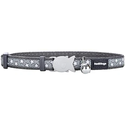 Image of Red Dingo Cat Collar Design, Stars Grey, Extra Small 12mm