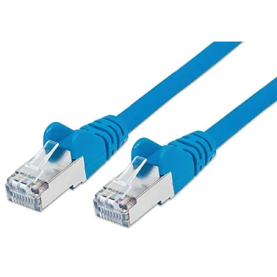 Image of PremiumCord Network Cable, Ethernet, LAN &amp; Patch Cable CAT6a, 10Gbit/s, S/FTP PIMF Shielding, AWG 26/7, 100% Cu, Quick Flexible and Robust RJ45 Blue, 0.5 m