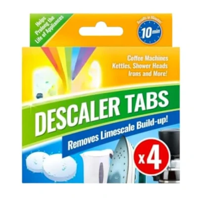 Image of 4 Descaler Tablets Limescale Remover Washing Machine Cleaner Dishwasher Kettle Iron Coffee