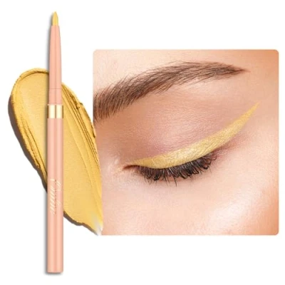 Image of OULAC Matte Yellow Eye Liner Pencils Waterproof, Smudge proof Retractable Eyeliner Lasts 24H +, Highly Pigmented and Smooth, Long lasting Formula, Vegan (12) Lemon Cake