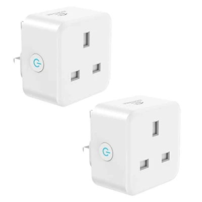 Image of EIGHTREE Smart Plug with Energy Monitoring, 13A WiFi Plug, Home Socket Works Alexa &amp; Google Assistant, Wireless Remote Control Timer 2.4 GHz Wi Fi Only, 2 Pack