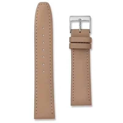 Image of Soft Touch Leather Watch Strap Band 20mm Beige (20mm, Beige)