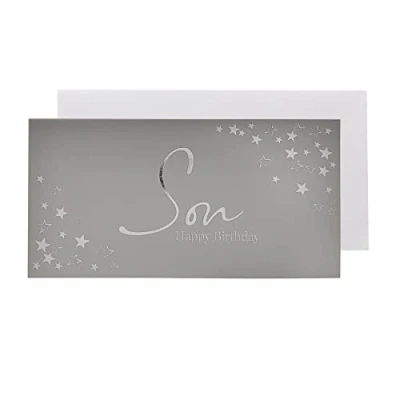 Image of Silver Birthday Christmas Money Wallet and Envelope Son