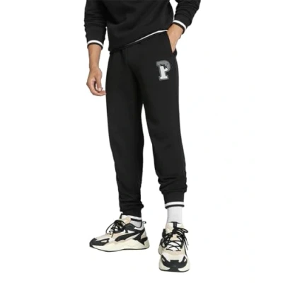 Image of PUMA Mens Squad Sweatpants Closed Hem Fleece Jogging Bottoms Black XL