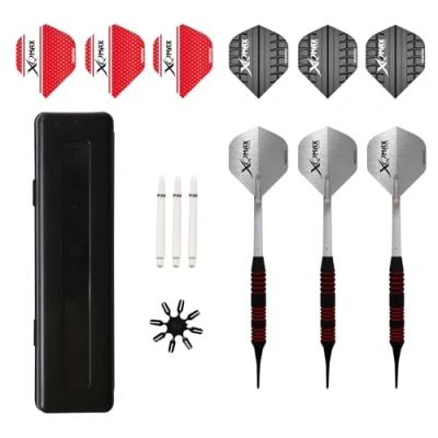 Image of XQ Max Set of Darts (3x18g) Precision Steel Tip with Extra Flights &amp; Stems, Durable Design for All Skill Levels