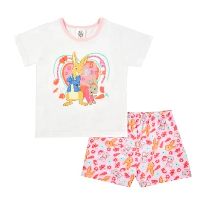 Image of Peter Rabbit Girls Pyjamas Toddler Lily Bobtail Short Easter PJs set, Ages 12 Months to 5 Years Old 18 White
