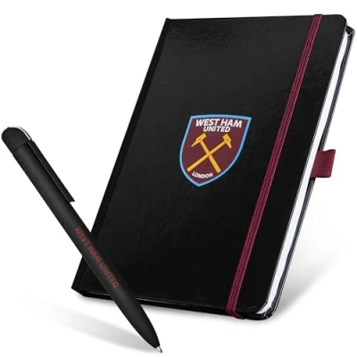 Image of West Ham United F.C. Supporters&#039; Gear Stationery Set A4 Notebook &amp; Pen
