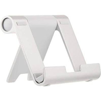 Image of Amazon Basics Multi Angle Portable Stand for Tablets, E readers and Phones Silver