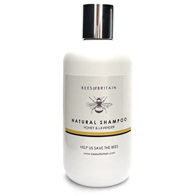 Image of Bees of BRITAIN 99% Natural Shampoo Honey, Lavender. No Sulfates/Parabens, pH 5.5, Sensitive Skin. We Donate 5% our Profit to Save + Pollinators. 250ml