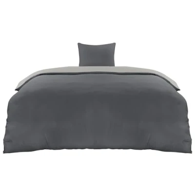 Image of Utopia Bedding Bettwäsche 135x200 Set Mikrofaser Bettbezug cm + 1 Kissenbezug 80x80 Dunkelgrau/Hellgrau