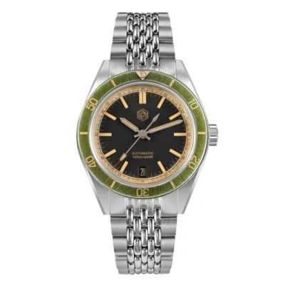 Image of San Martin SN0116 Vintage Distressed Effect Men Dive Watches NH35 Automatic Mechanical Watch Waterproof Watch, V 1