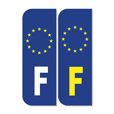 Image of Landing Designs 2 x French Euro Car Number Plate Stickers
