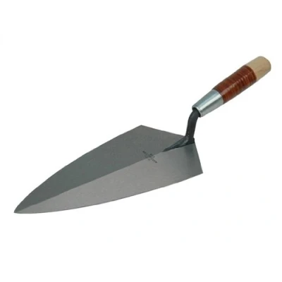 Image of Marshalltown M1911L 19L 11in Philadelphia Pattern Brick Trowel Leather Handle