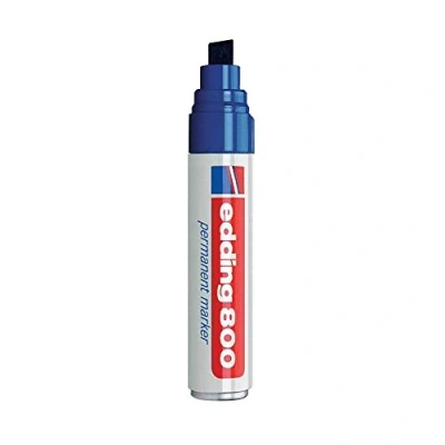 Image of edding 800 permanent marker orange 1 pen chisel tip 4 12 mm for bold markings waterproof, quick drying, smear proof pens cardboard, plastic, wood, metal, glass and fabric
