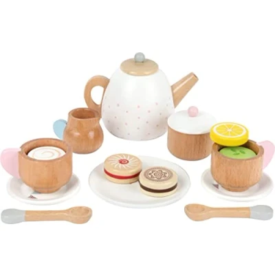 Image of small foot 11214 Wooden Tea Set &quot;Children&#039;s Kitchen&quot;, accessories for play kitchen with 17 parts, from 3 years