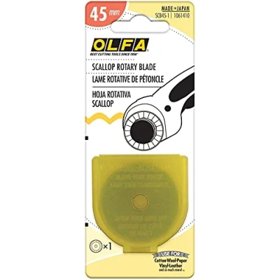 Image of Olfa SCB45 1 Rotary Blade Refill, 45 mm Scallop 1/Pkg, Silver