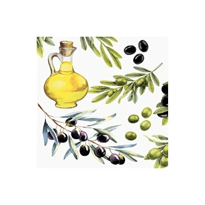 Image of 20 Lunch Napkins Olives from Branch Olive Oil 33 cm