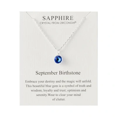 Image of Philip Jones September (Sapphire) Birthstone Necklace Created with Zircondia® Crystals