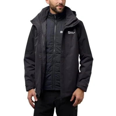 Image of Jack Wolfskin Romberg 3IN1 Outdoor jacket, Men&#039;s, Size: Medium, Phantom