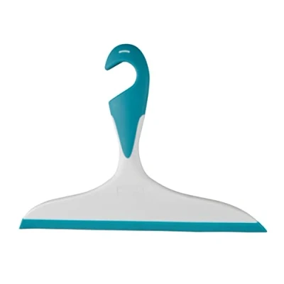 Image of WENKO 20177100 bathroom squeegee Loano Light blue for and shower, Plastic, 23 x 17 cm,
