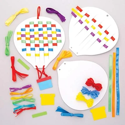 Image of Baker Ross AW636 Hot Air Balloon Weaving Kits (Pack of 6), Assorted, 3.0 cm*21.0 cm*15.0 cm