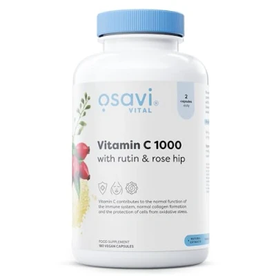 Image of Osavi Vitamin C1000 with Rutin &amp; Rose Hip 180 Vegan caps