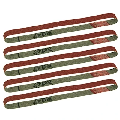 Image of PROXXON 28579 180 Grit Silicon Carbide Sanding Belts for BSL 115/E, Red, 5 Piece