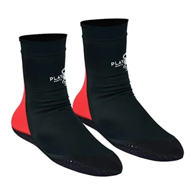 Image of Playwell Martial Arts/MMA School Tatami Indoor Mat Grappling Foot Socks Black/Red NEW (Small)