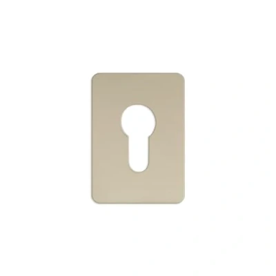 Image of TSS Silver Anodised Aluminium Euro Cylinder Stick On Repair Escutcheon, 65mm x 47mm. Self Adhesive Profile Key Covers, Keyhole Cover for Cylinder, Door Plate