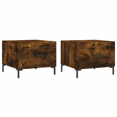 Image of vidaXL Coffee Tables 2 pcs Smoked Oak 50x50x40 cm Engineered Wood
