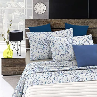 Image of Italian Bed Linen Fantasy Sheet Set in Printed Microfiber, ornato tex, Small Double