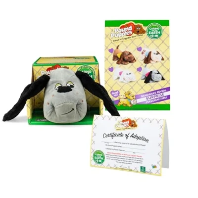 Image of Pound Puppies , Gray / Lovey Puppy Plush Toy, Soft Toy Dog for Children, Toys Girls and Boys, 43cm Kids Ages 3+ Basic Fun 38214